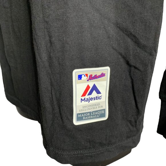 Majestic Pittsburg Pirates Crewneck T Shirt M Black Long Sleeves MLB Baseball - Picture 4 of 7